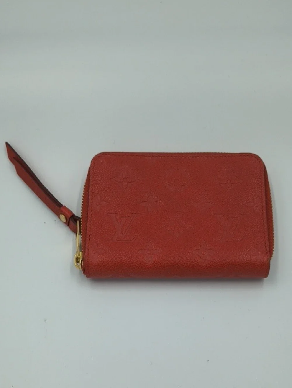 Louis Vuitton Red Empreinte Leather Zippy Coin Purse Wallet